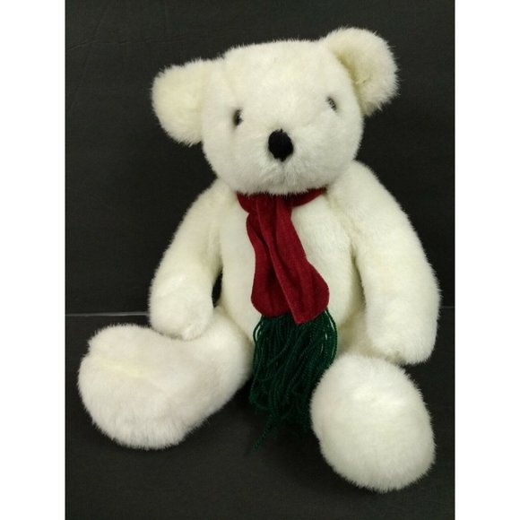 Kuddle me toys Christmas Scarf Polar Bear stuffed animal plushie 9" Decor Figure - Picture 6 of 12